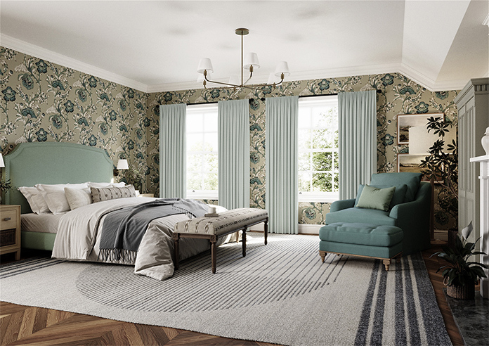 Soft Chevron, Blue Glacier - Made to Measure Curtains - Image 7